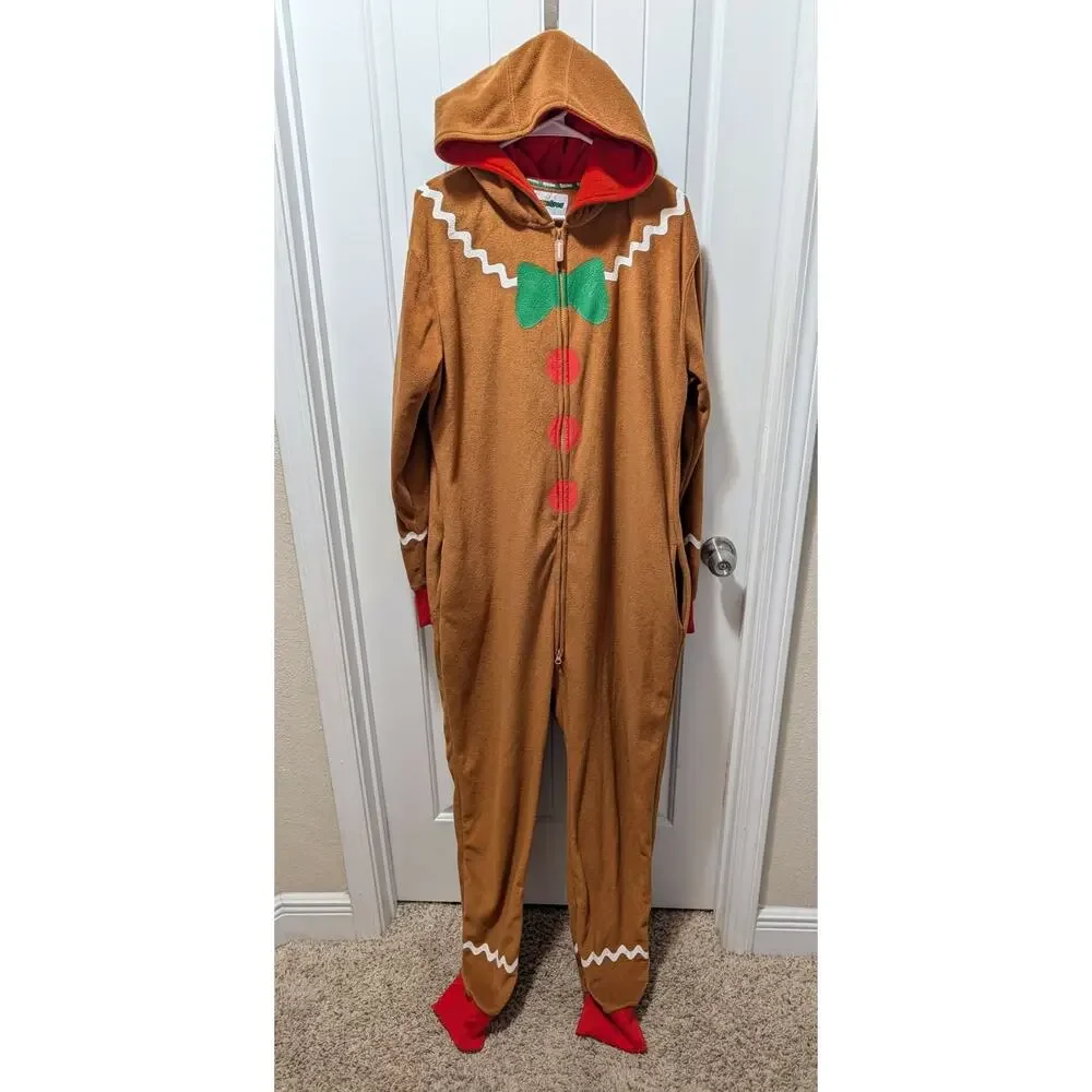 Tipsy Elves Men's Gingerbread Man Christmas Jumpsuit Adult Costume Size XL - Picture 2 of 9
